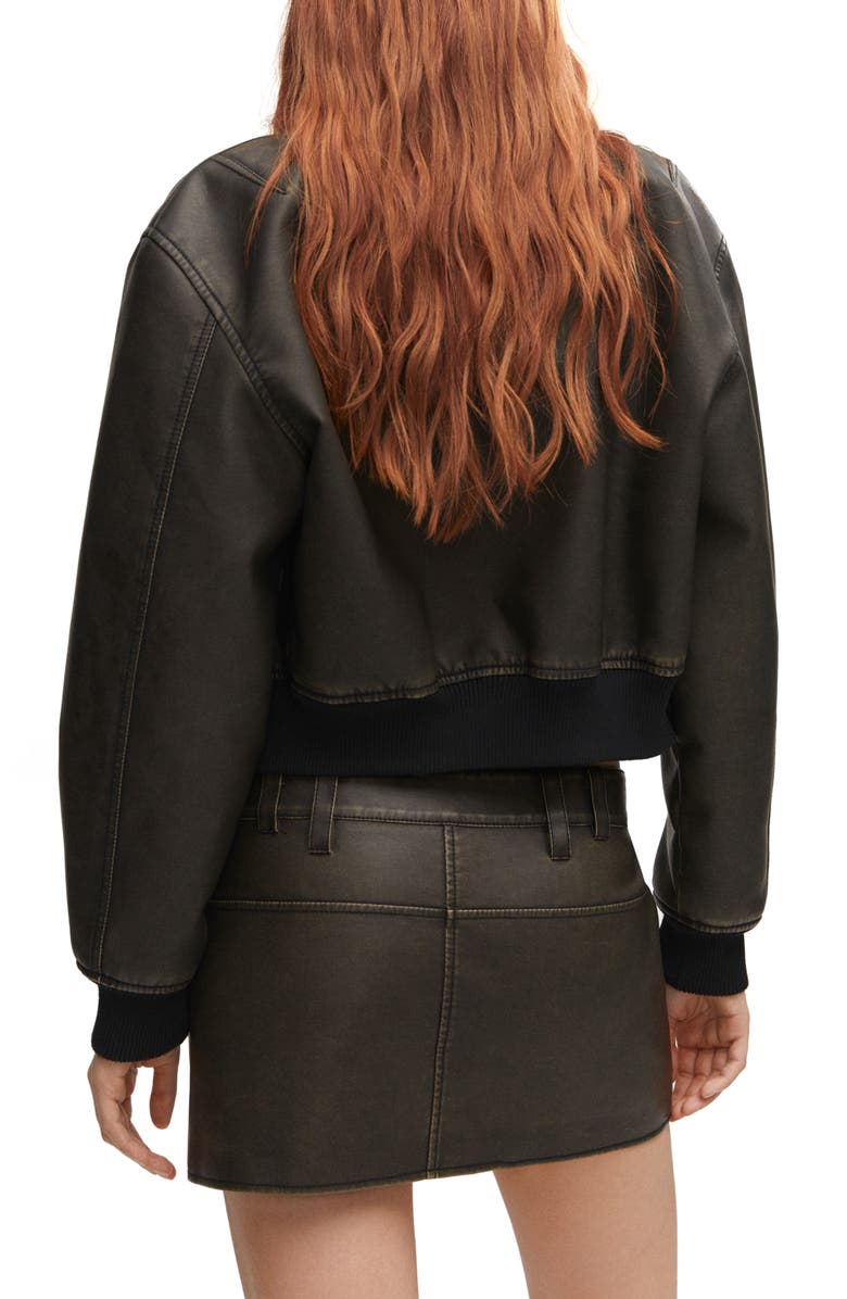 Women's Distressed Brown Bomber Jacket