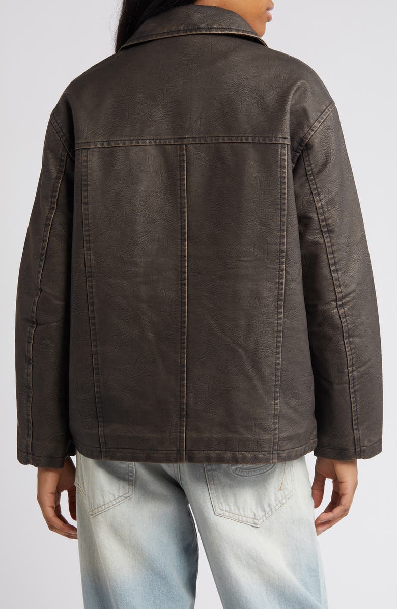 Women's Brown Faux Leather Jacket