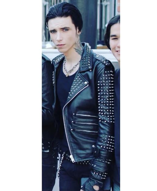 Andy Biersack American Satan Spiked Leather Jacket TheJacketFactory
