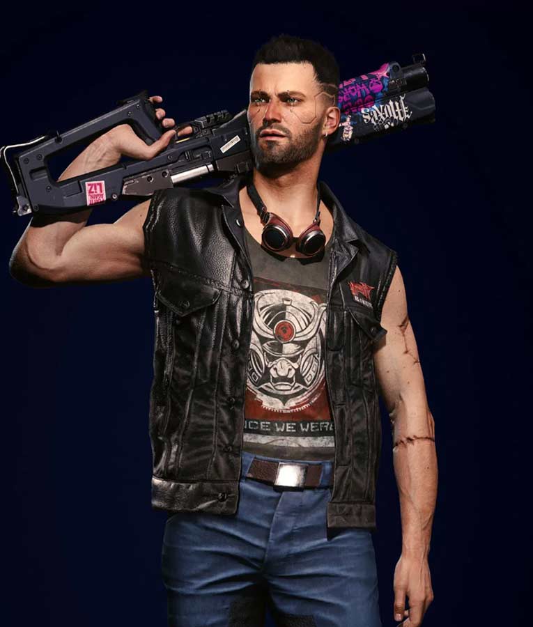 Cyberpunk 2077 Nomad Black Leather Vest TheJacketFactory