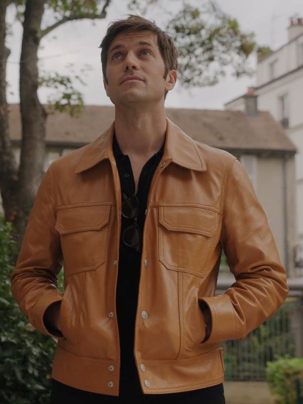 Emily in Paris Lucas Bravo Leather Jacket TheJacketFactory