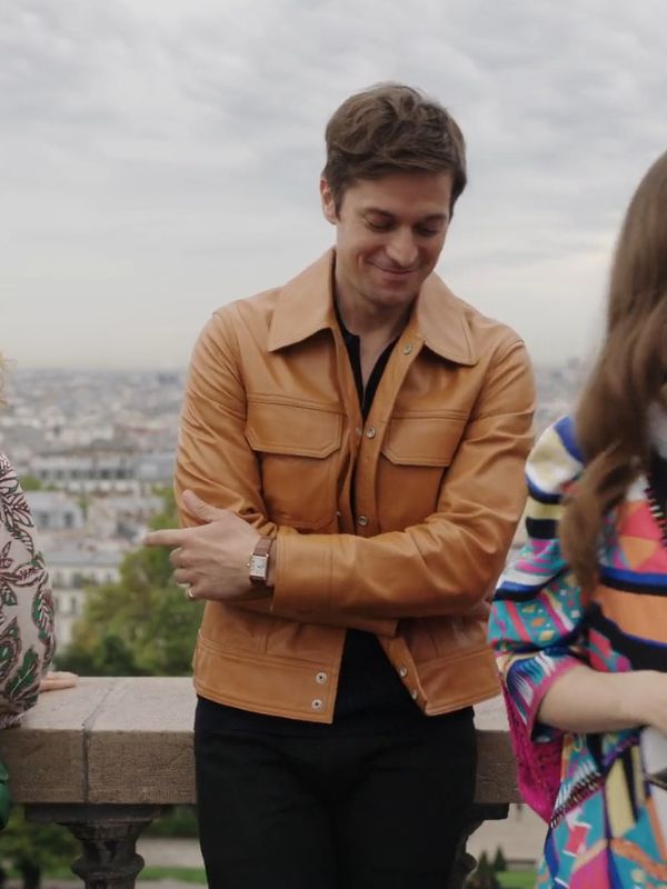 Emily in Paris Lucas Bravo Leather Jacket TheJacketFactory