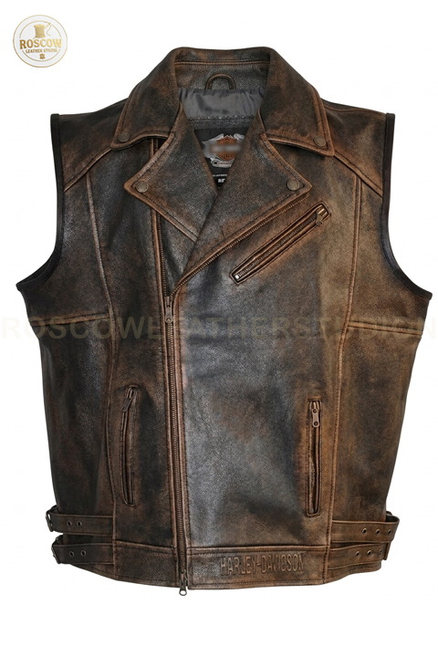 Handcrafted Vintage Distressed Leather Biker Vest