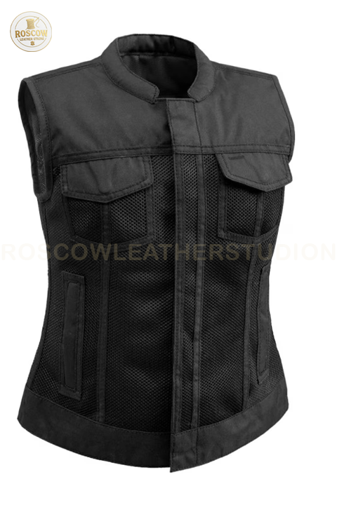 Jessica Moto Mesh Women's Motorcycle Vest – Birthday and Anniversary, Gifts for Her, Girls Biker and Riding Gift, Ladies Club Style Vests