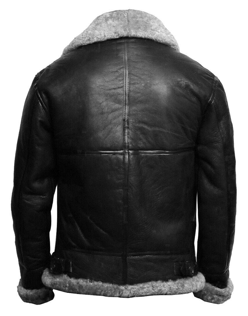 Men's Black Bomber Jacket Ros Cow Leather Studio
