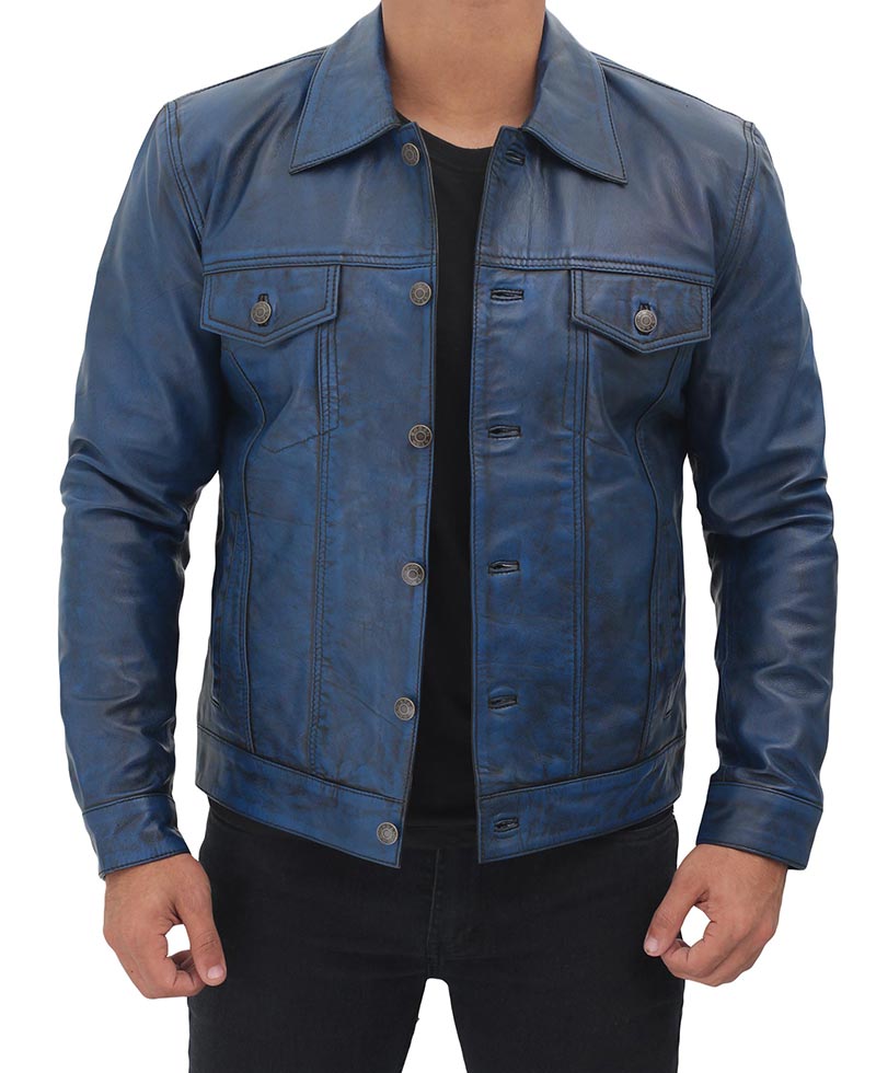 Men's Blue Trucker Jacket TheJacketFactory