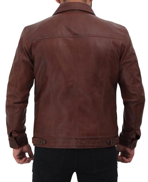 Men's Brown Trucker Jacket TheJacketFactory