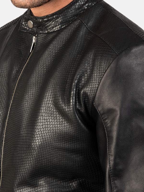 Men's Leather Bomber Jacket Roscow Leather Studio