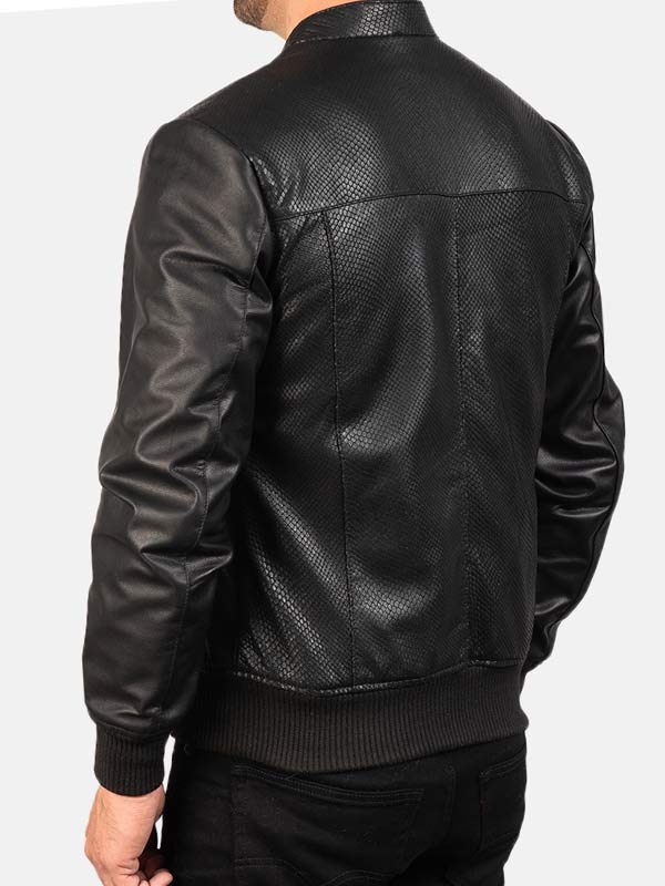 Men's Leather Bomber Jacket Roscow Leather Studio