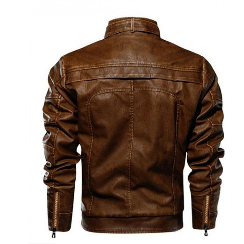 Men's Retro Leather Motorcycle Jacket TheJacketFactory