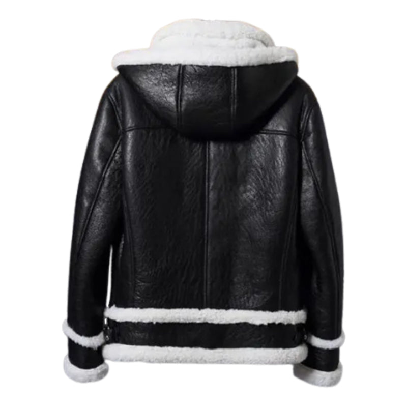 Men's Shearling Black Leather Jacket TheJacketFactory