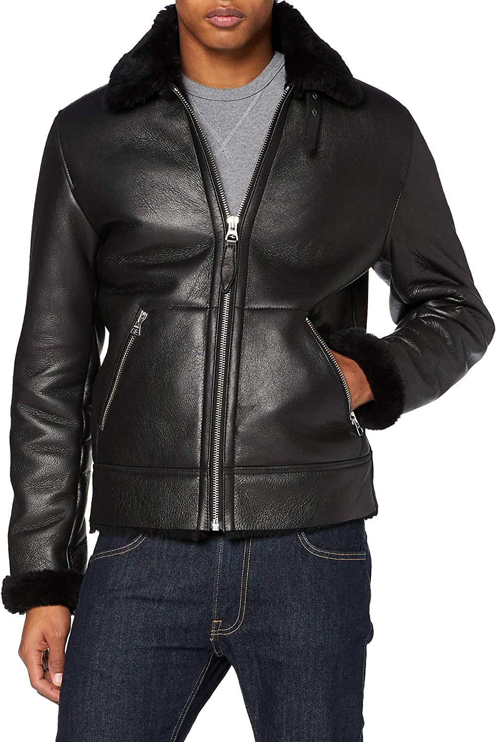 Men's Shearling Leather Jacket TheJacketFactory