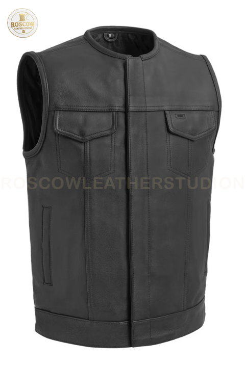 Men’s Club Style Leather Motorcycle Vest