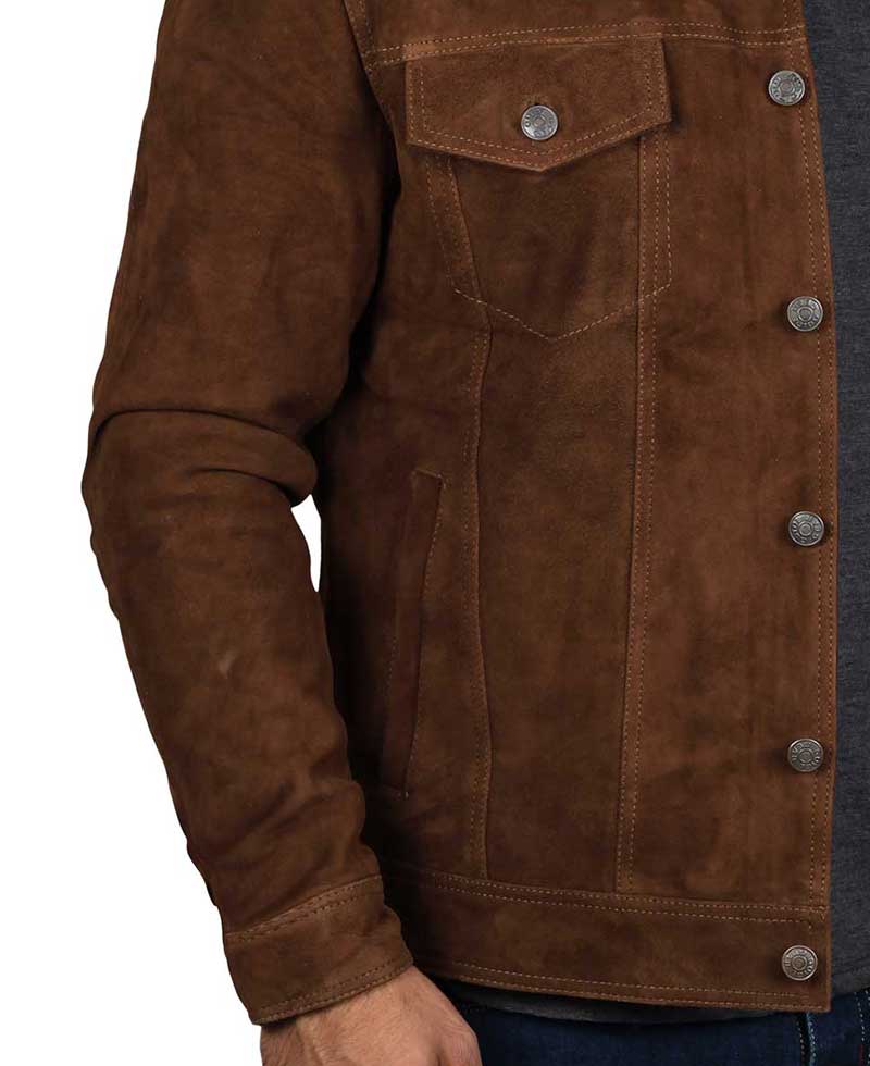 Shirt Collar Suede Jacket TheJacketFactory