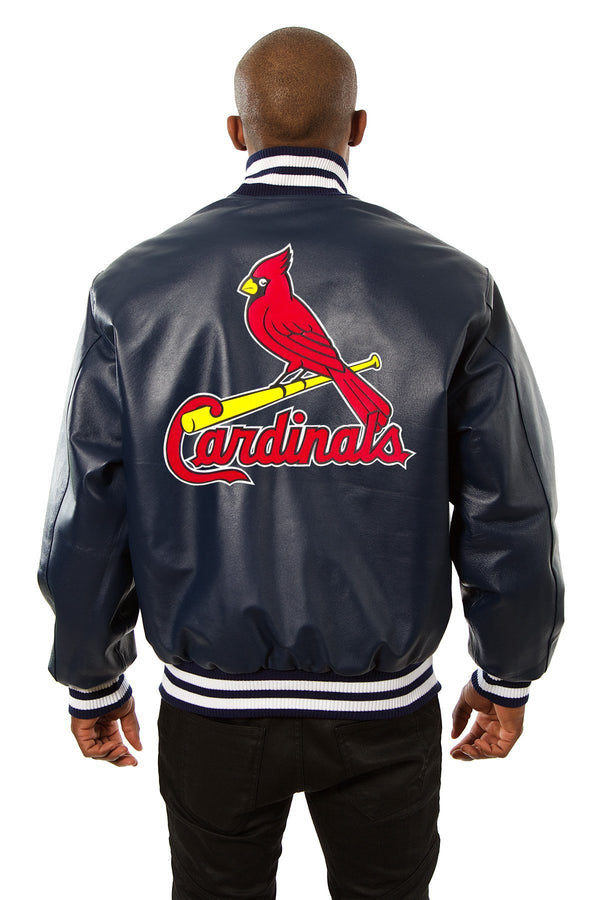 St. Louis Cardinals Varsity Navy Blue Leather Jacket TheJacketFactory