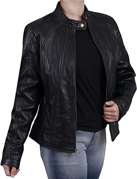 Women's Biker Leather Jacket TheJacketFactory