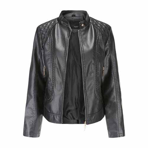 Women's Biker Leather Short Jacket TheJacketFactory