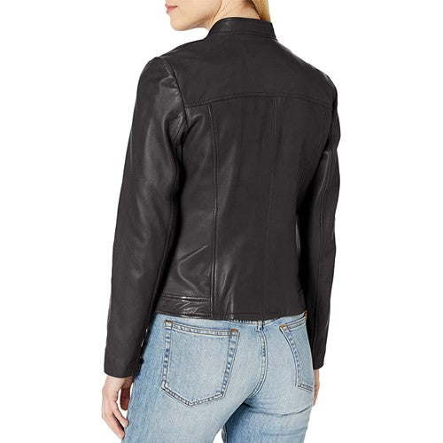 Women's Leather Racer Jacket TheJacketFactory