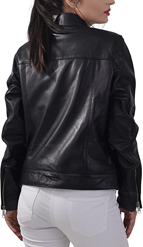 Women's Motorcycle Leather Jacket RoscowLeatherStudio