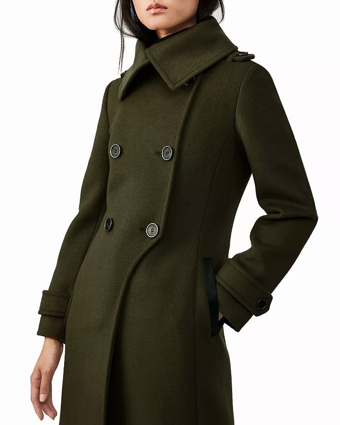 Wool Blend Navy and Military Coat for Womens TheJacketFactory