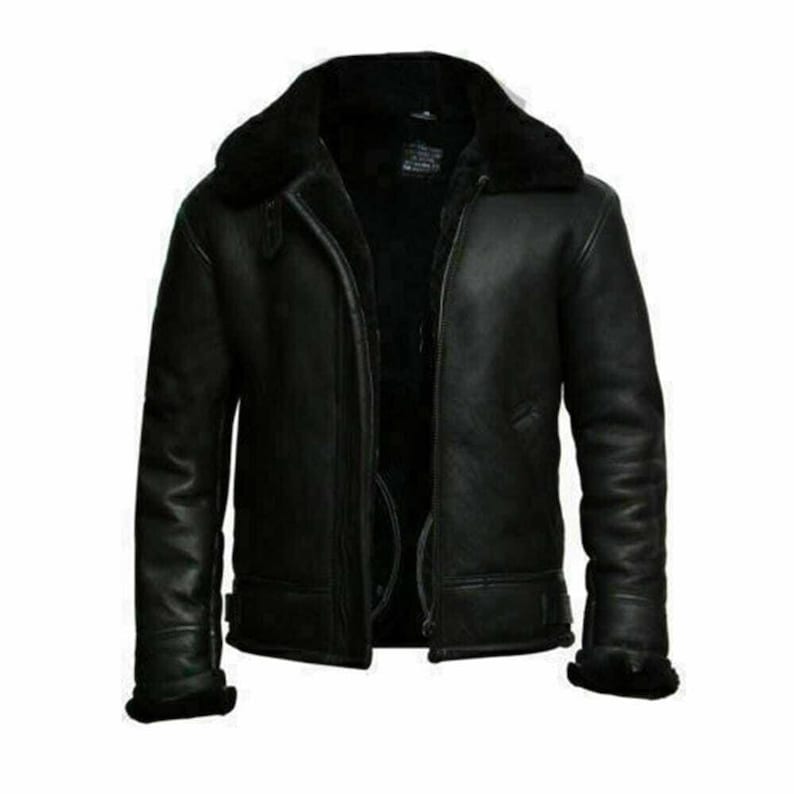Men's Black B3 Sheepskin Aviator Jacket