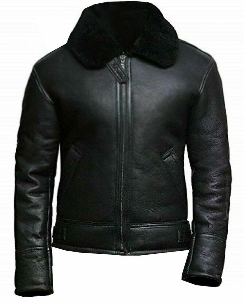 Men's Black B3 Sheepskin Aviator Jacket