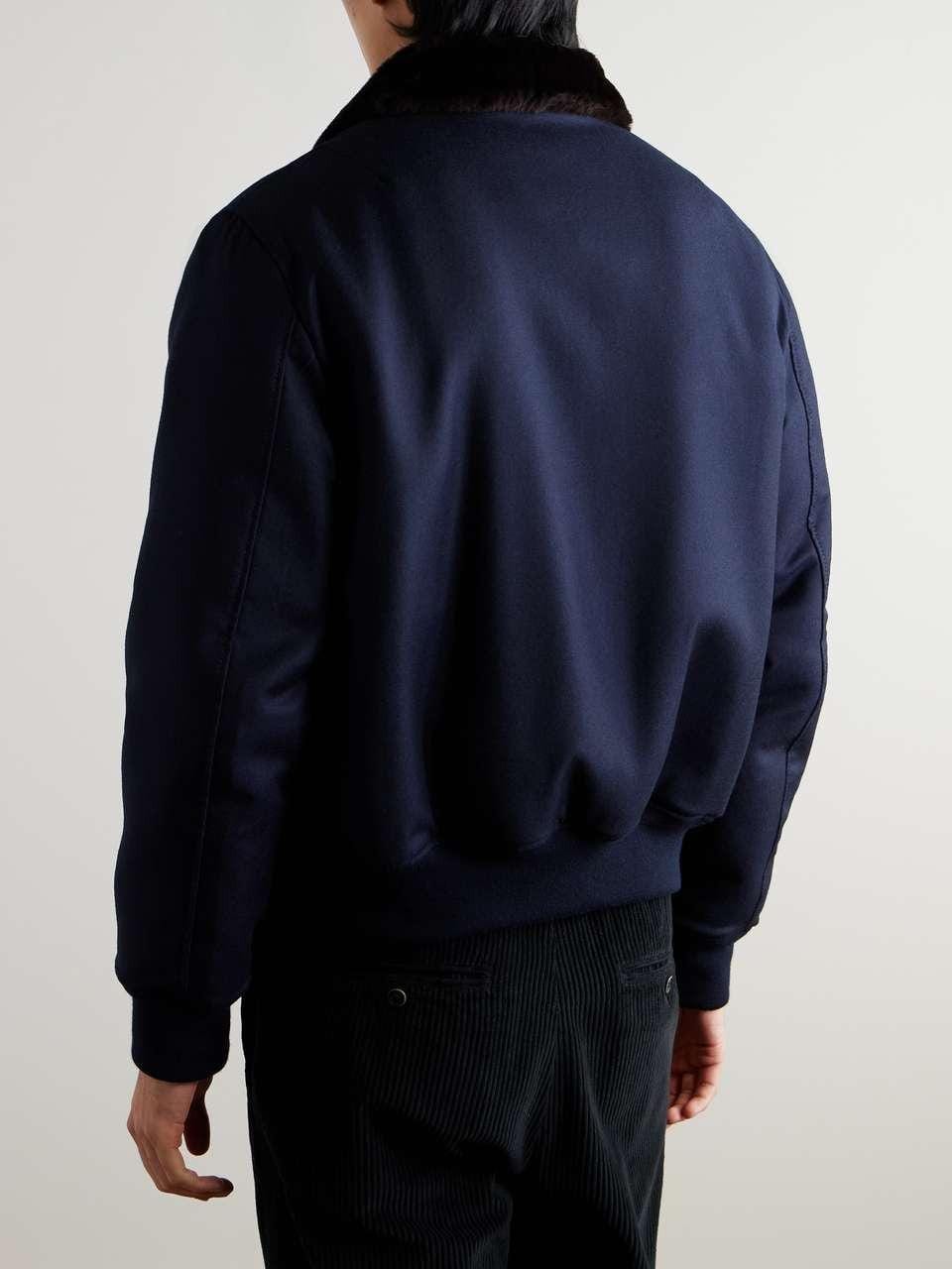 Handmade Shearling Aviator Jacket: Men's B3 Bomber Coat, Real Sheepskin Wool - RoscowLeatherStudio