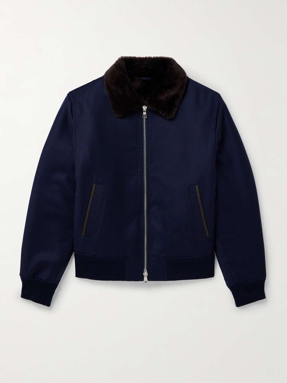 Handmade Shearling Aviator Jacket: Men's B3 Bomber Coat, Real Sheepskin Wool - RoscowLeatherStudio