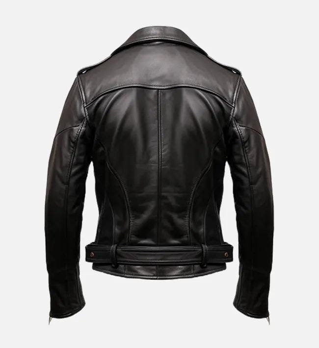 Handmade Black Leather Biker Jacket: Classic Motorcycle Style - RoscowLeatherStudio