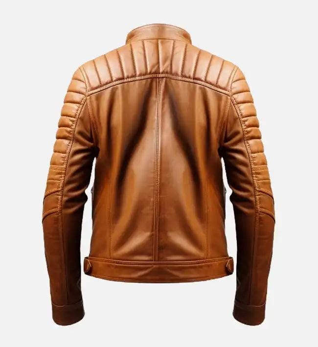 Handmade Brown Leather Biker Jacket: Classic Motorcycle Style - RoscowLeatherStudio