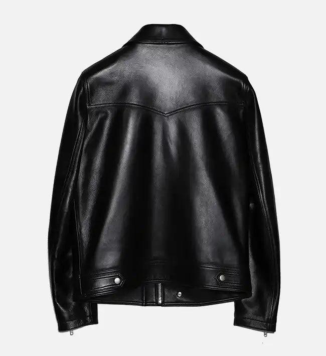 Handmade Black Leather Biker Jacket: Western Motorcycle Style - RoscowLeatherStudio