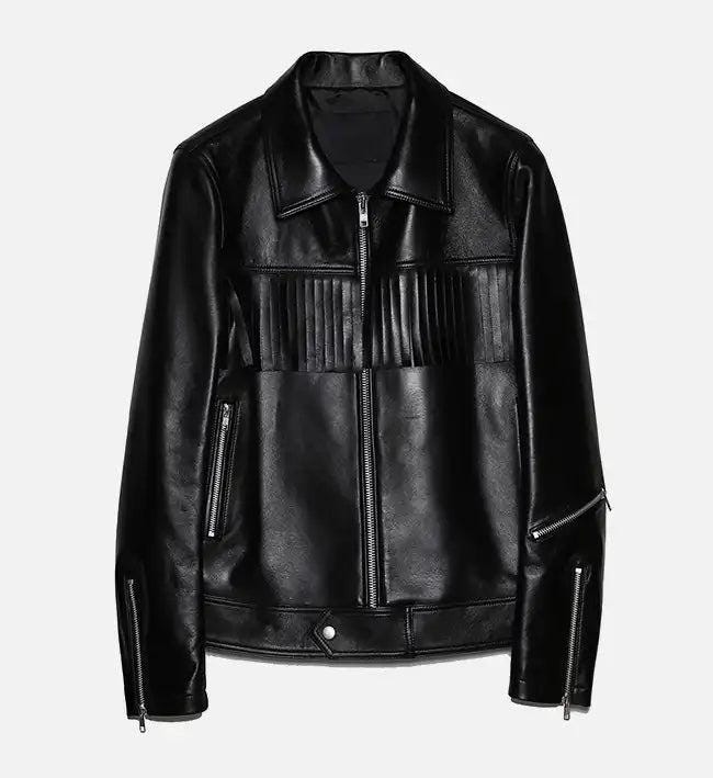 Handmade Black Leather Biker Jacket: Western Motorcycle Style - RoscowLeatherStudio