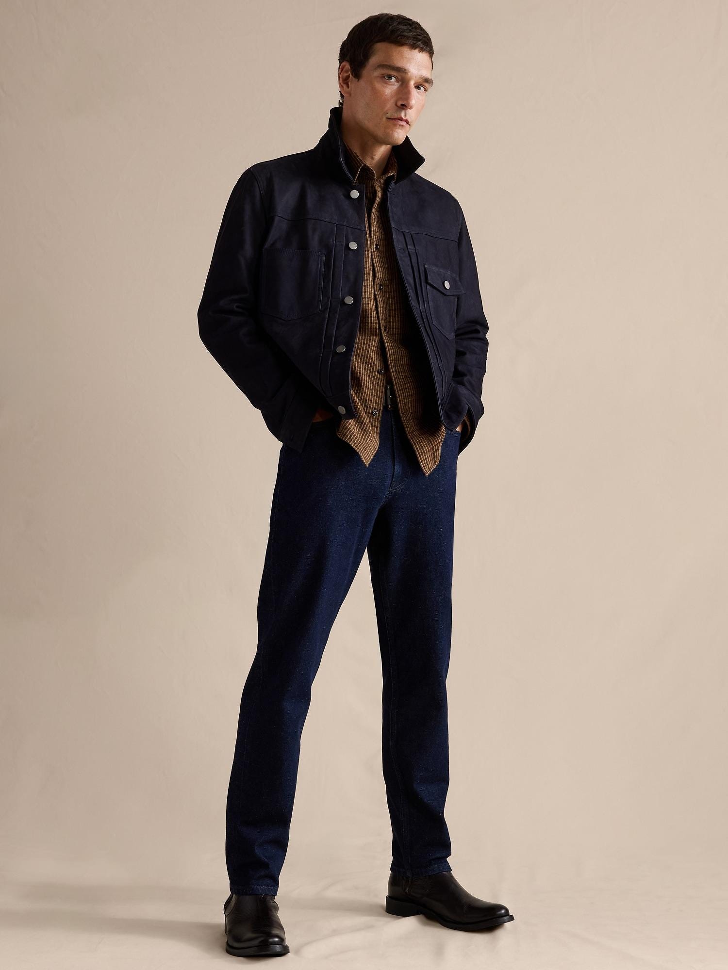 Handmade Blue Stylish Suede Leather Trucker Jacket for Men Premium and Durable Quality * Trucker Suede Jacket, 100% Genuine Leather Jacket - RoscowLeatherStudio
