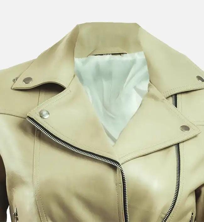 Handmade Green Leather Biker Jacket: Women's Motorcycle Style - RoscowLeatherStudio