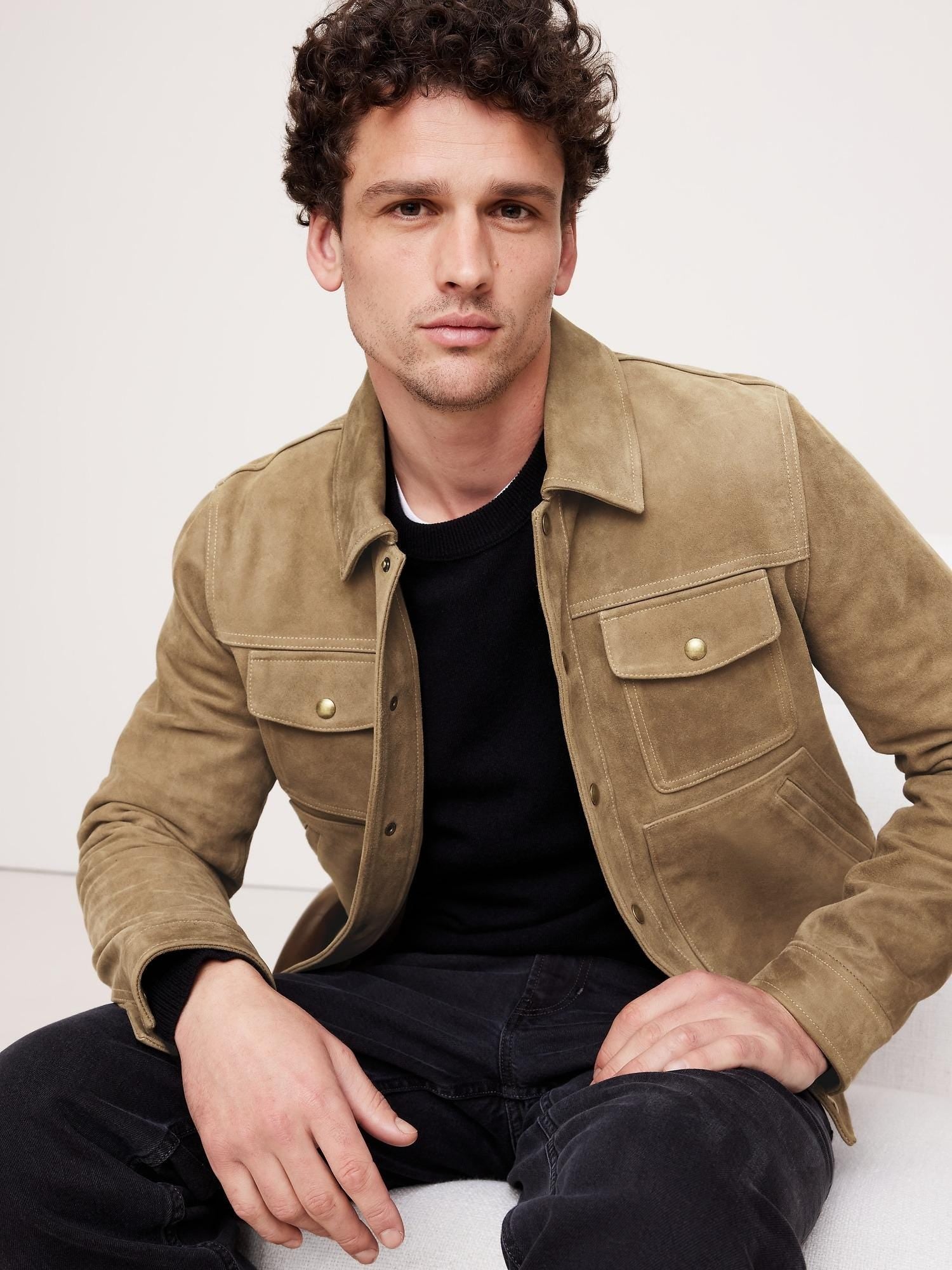 Handmade New Stylish Suede Leather Trucker Jacket for Men Premium and Durable Quality * Trucker Suede Jacket 100% Genuine Leather Jacket - RoscowLeatherStudio