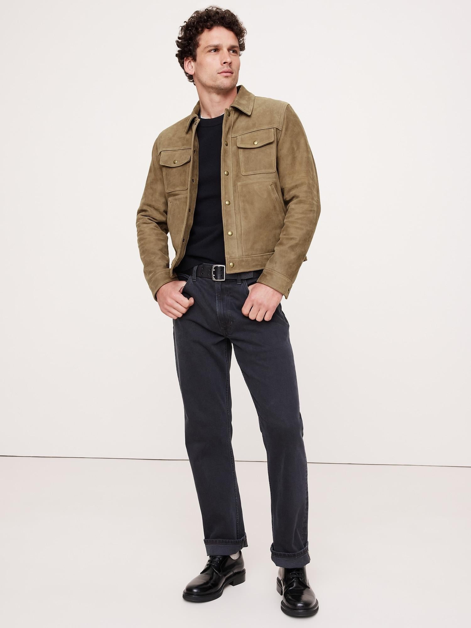 Handmade New Stylish Suede Leather Trucker Jacket for Men Premium and Durable Quality * Trucker Suede Jacket 100% Genuine Leather Jacket - RoscowLeatherStudio