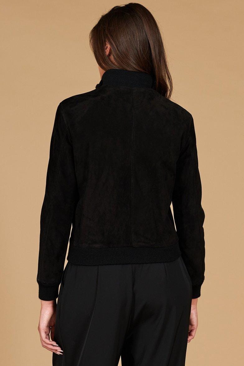 Handmade Black Suede Leather Trucker Jacket: Women's Western Style - RoscowLeatherStudio