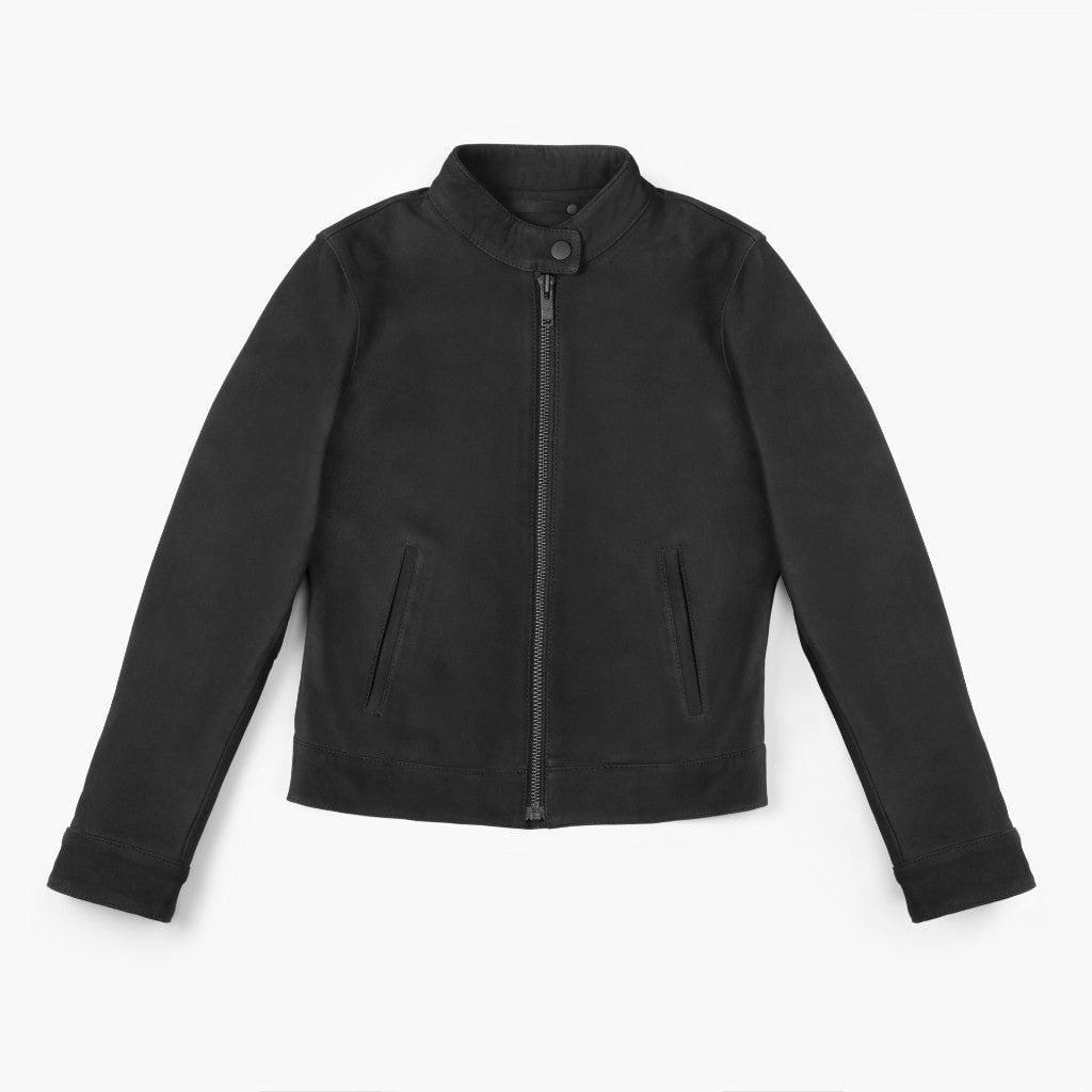 Handmade Black Suede Leather Trucker Jacket: Women's Western Biker Style - RoscowLeatherStudio