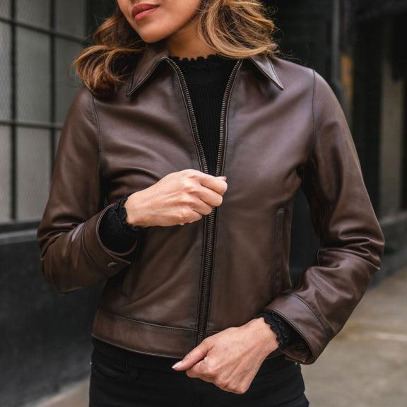 Handmade Green Suede Leather Trucker Jacket - Women's Western Style - RoscowLeatherStudio