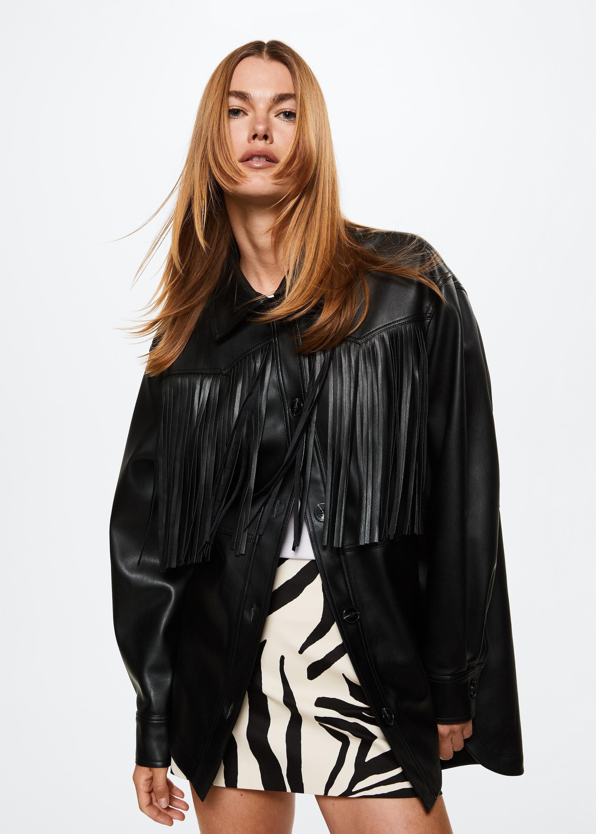 Faux Leather Fringe Jacket: Women's Western Cowgirl Vegan Coat - RoscowLeatherStudio