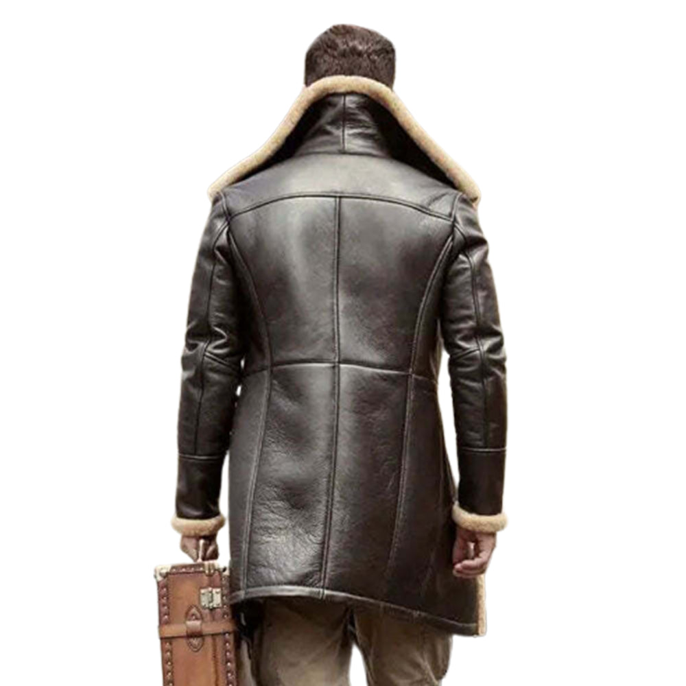 Men's B7 Bomber Fur Real Sheepskin RAF Air Force Flight Winter Pilot Coat